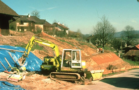 Stützgitter in der Bauphase